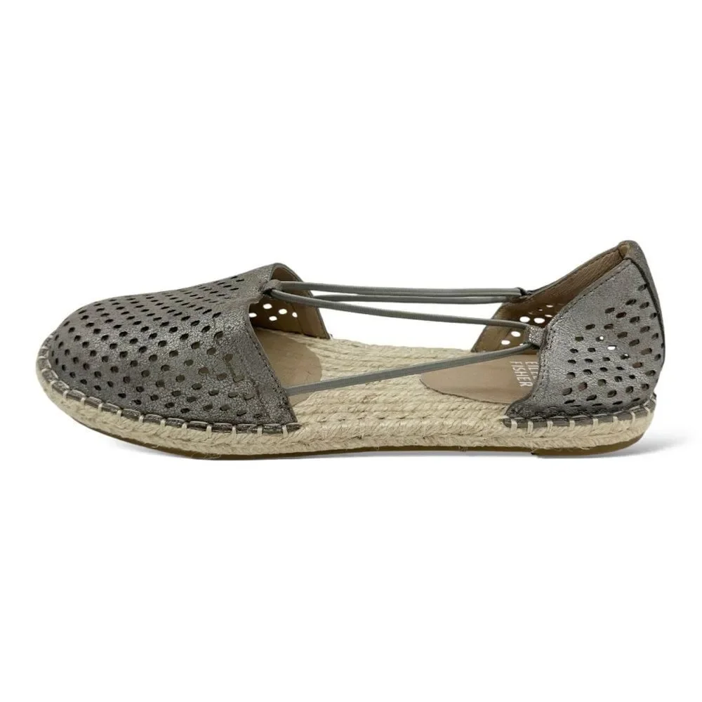 Eileen Fisher Metallic Mica Lee 2‎ D’Orsay Espadrille Flat Sandal Shoe 9.5